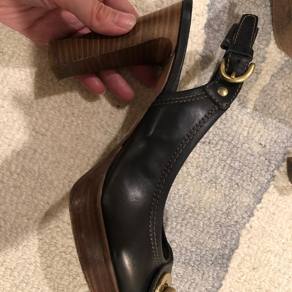 Coach Keira navy sling back high heels - Picture 7 of 10